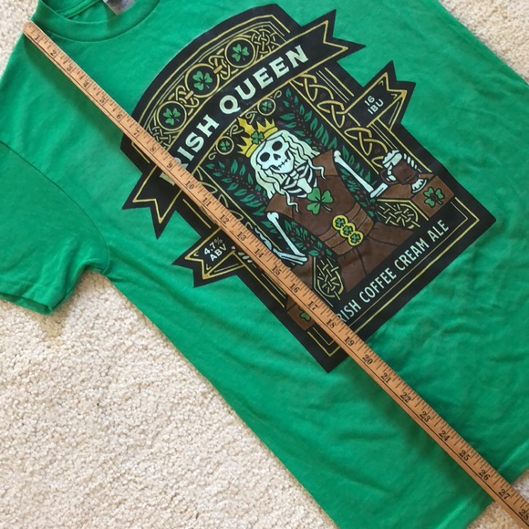 Irish Queen -Irish Coffee Cream Ale unisex green tee shirt - Picture 9 of 11